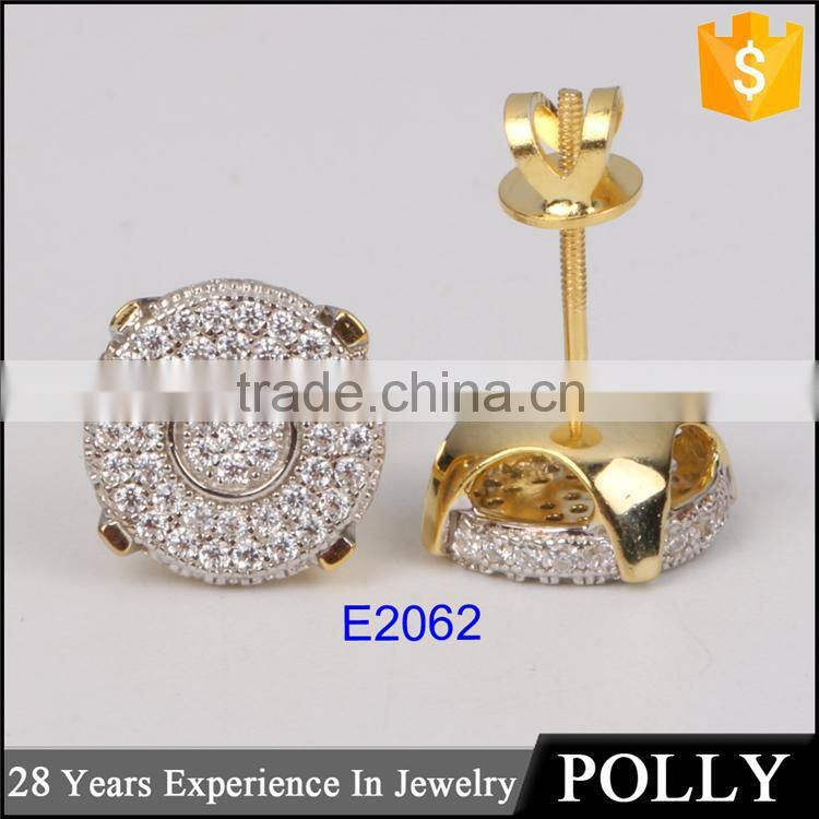 Micro pave setting cheap fashion jewelry stud erring made in china