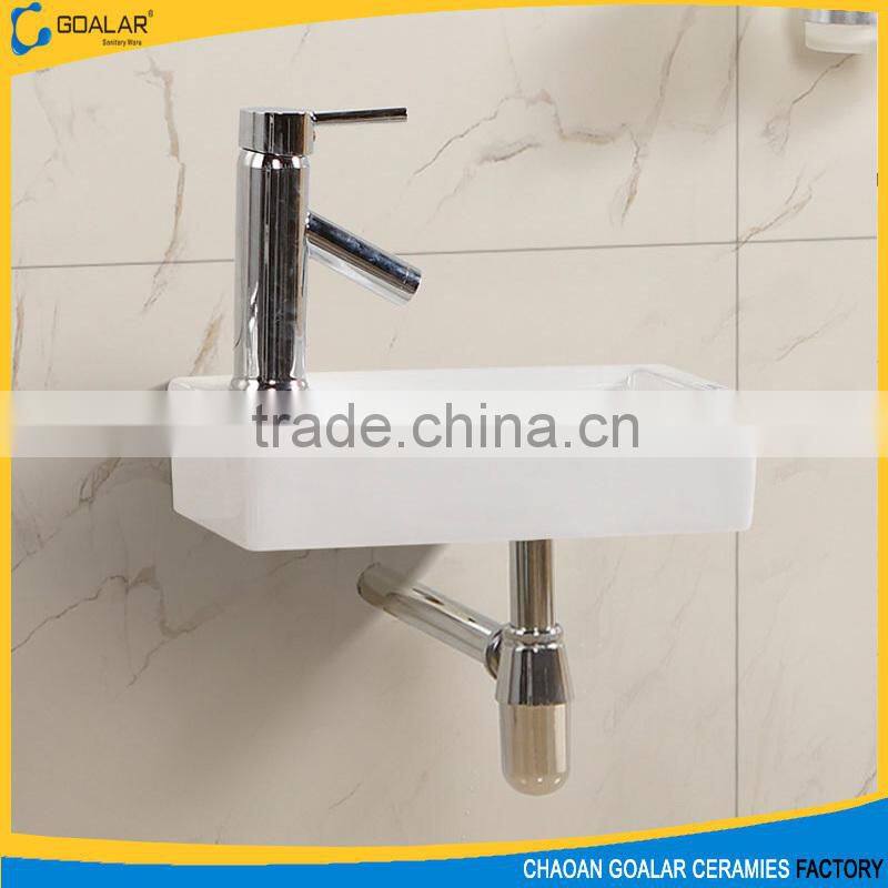 Small size elegant design useful wall hung washroom ceramic sink