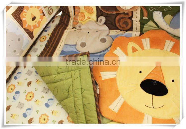 2015 new design applique 100% cotton custom bedding set