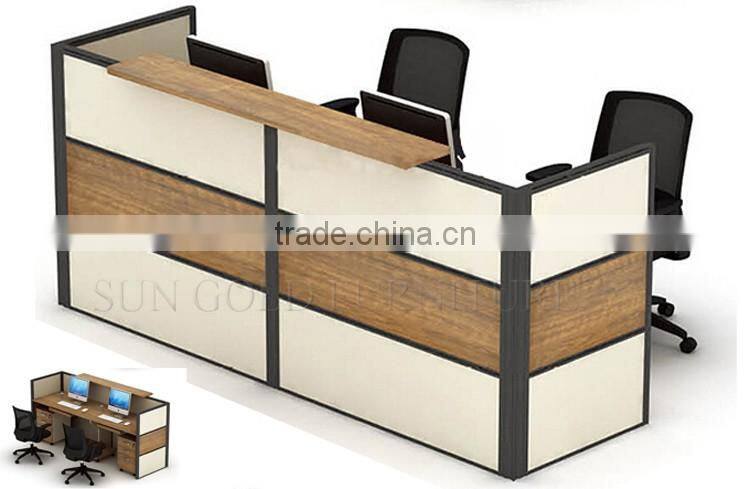 Modern salon reception table design 2 person reception desk (SZ-RTB030-1)
