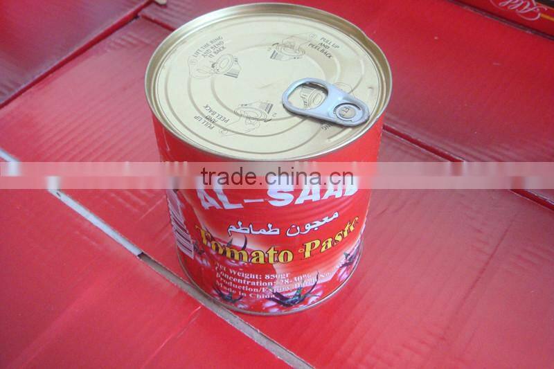 Carton 800gx12tins per carton,canned tomato paste,BIRX 28-30%