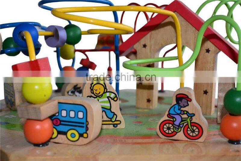 EN71&ASTM Qualified Wooden Beads Educational Baby Toys Funny Games for Kids