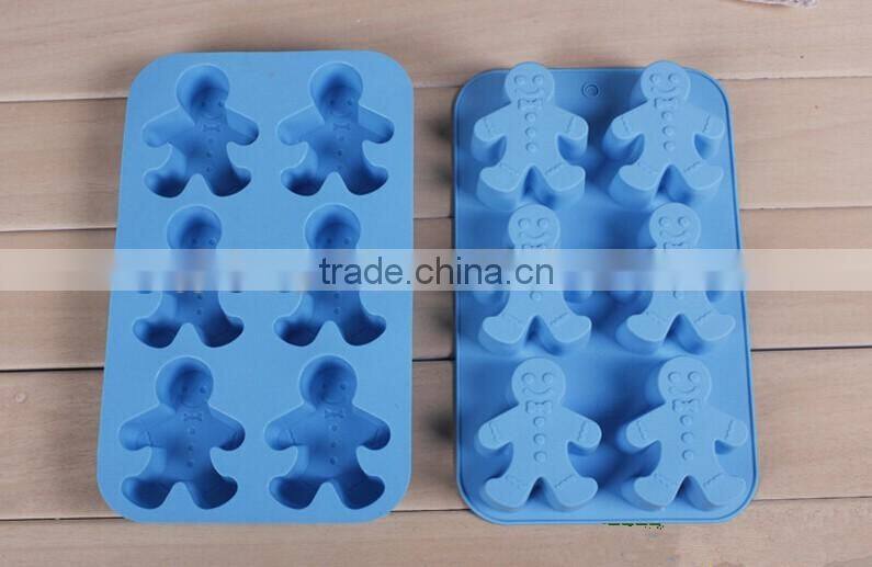2016 ginger man Hot sale food grade FDA and LFGB colorful silicone cake mold