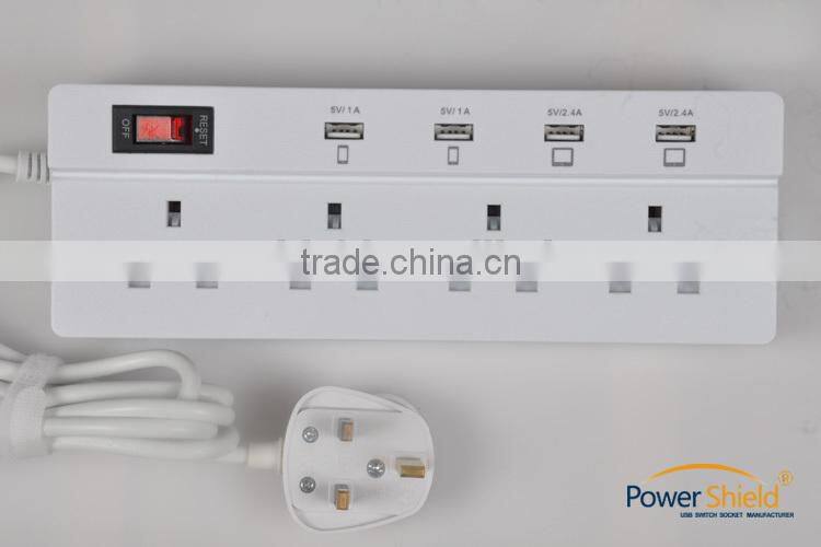 PowerShield Britain 4-Outlet Home/Office Surge Protector with 8 ft. Cord