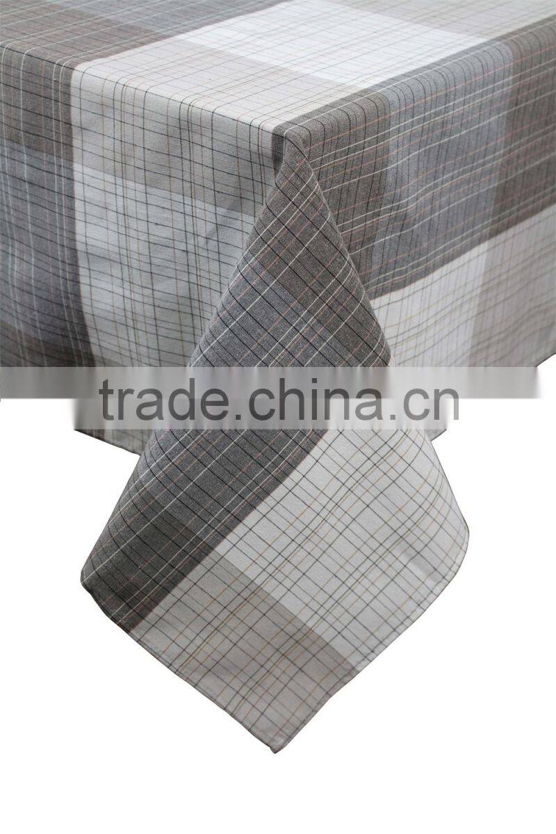 100% Polyester home use fashion check cheap table cloth