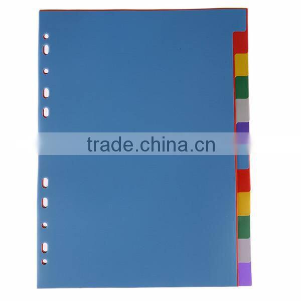 Wholesale A4 10 and 12 Pages PP Index Divider, Office Stationery 11 Hole Loose-leaf File