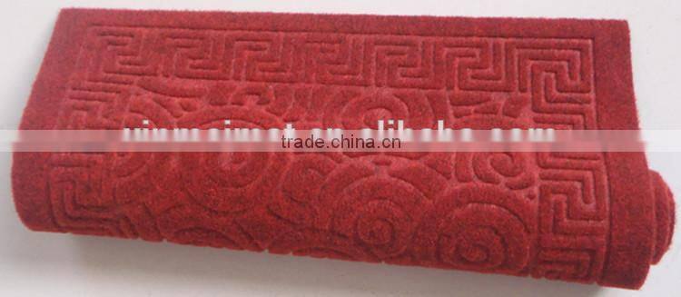 anti-slip polyester pvc Flocking Fabric Door Mat