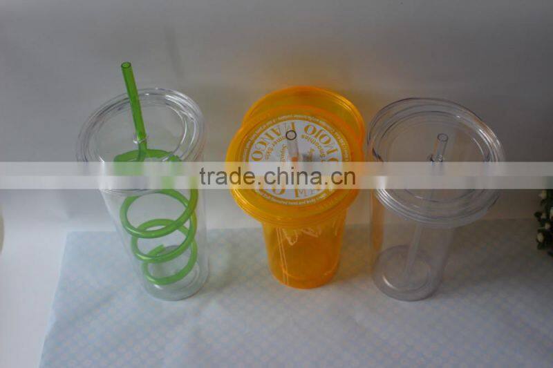 yongkang Fresh design Double wall plastic starbucks promotional mug