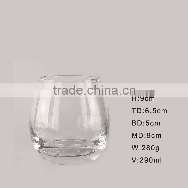 Wholesale egg shaped close mouth 2015 new design tumbler shot whisky glass