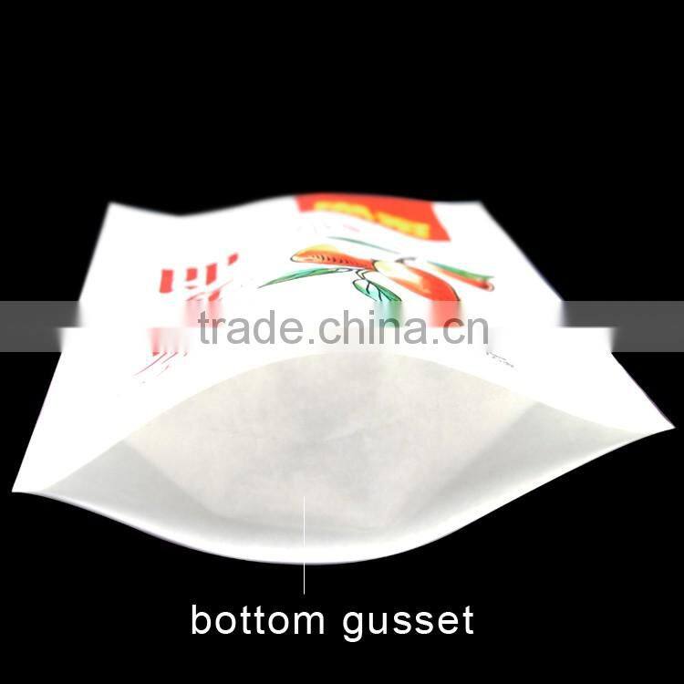 custom printed food grade vacuum paper laminated stand up pouch