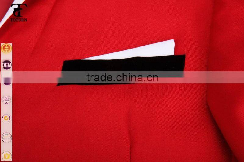 2016 Hot Sale Classic European Style Wholesale Custom logo Formal Slim Fit Rayon RED royal blue Wedding Man Suits