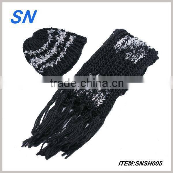 2015 fashion new winter hat scarf set for women