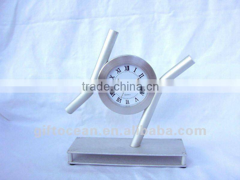 aluminum art metal desk clock,metal art crafts table clock