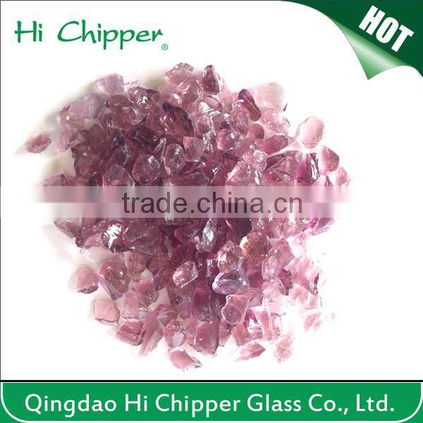 Fireplace decoration colored glass stone