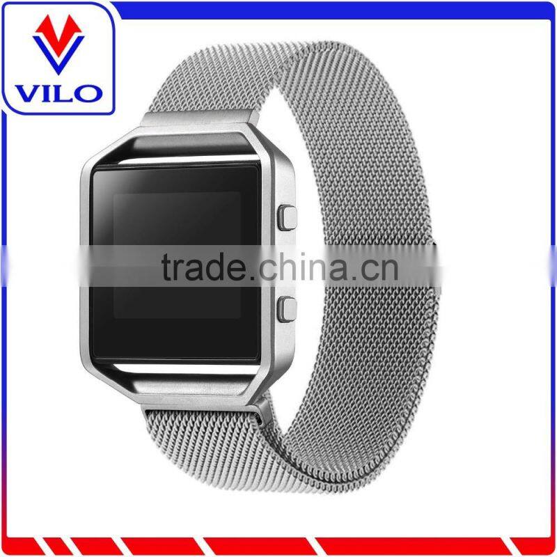 New arrival Stainless steel milanese magnetic loop watch band for fitbit watch