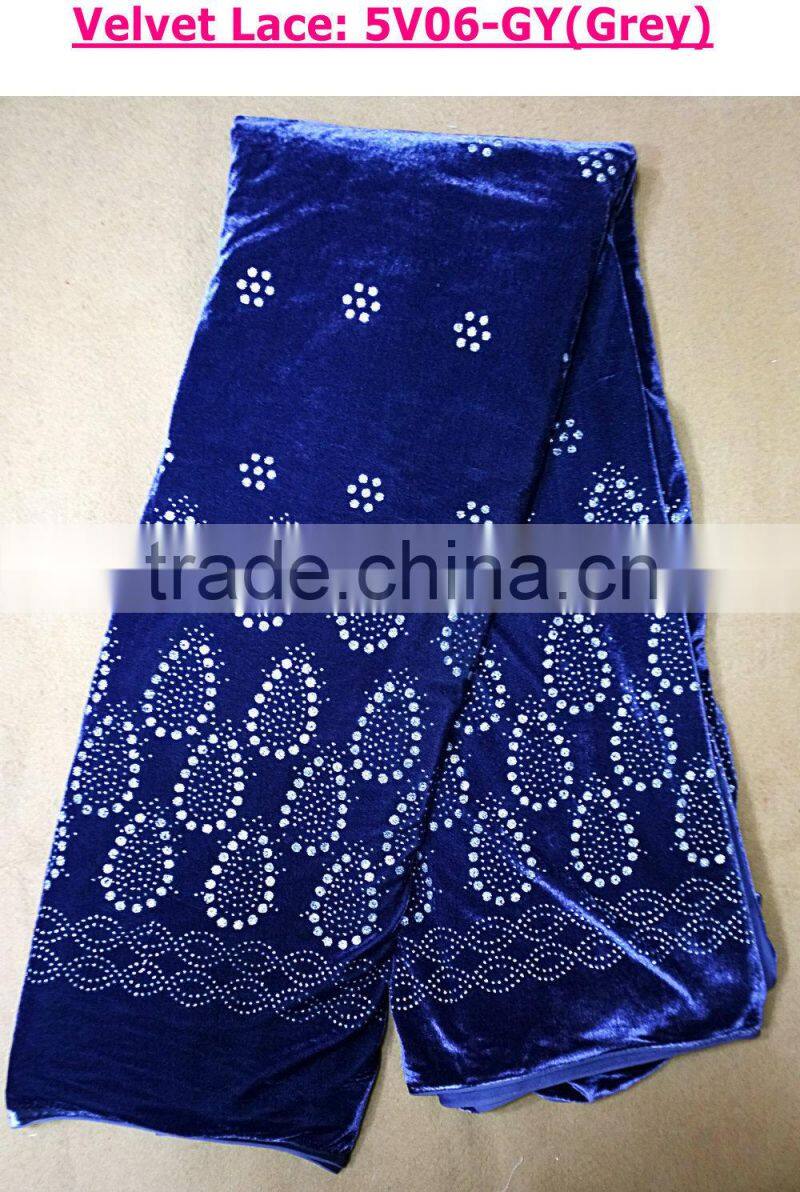 Beautiful elegant velvet lace /high quality fashion pattern velvet dress
