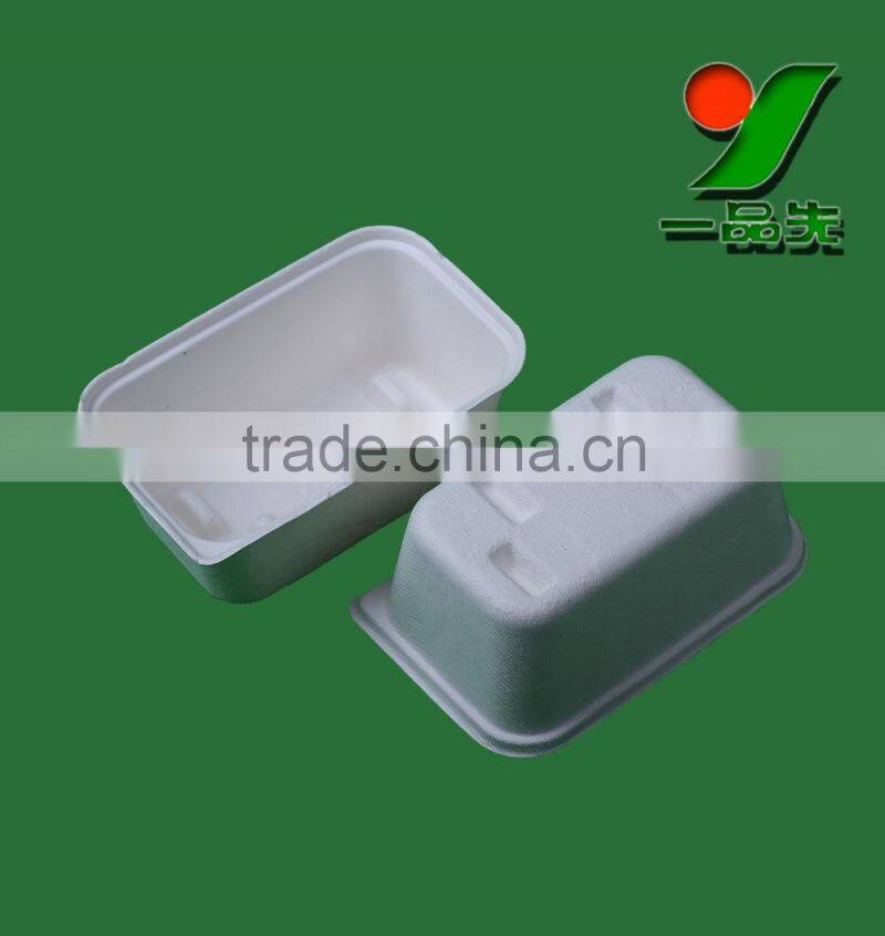 Customized White Bagasse Pulp Packaging Boxes / Biodegradable Fiber Molded Black Box Packaging