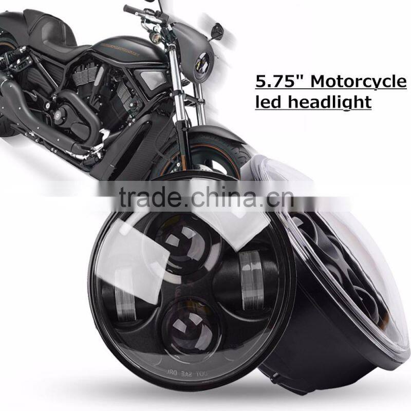 5.75 inch LED Headlight 5-3/4" 40W Headlamp DRL with Angel Eyes Daymaker Projector Auxiliary Lighting Kit for Harley Motorcycle