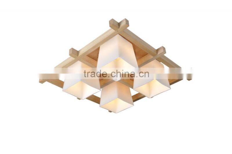 Modern ceiling fixture lamp light wood flachs pendant lighting home office decor