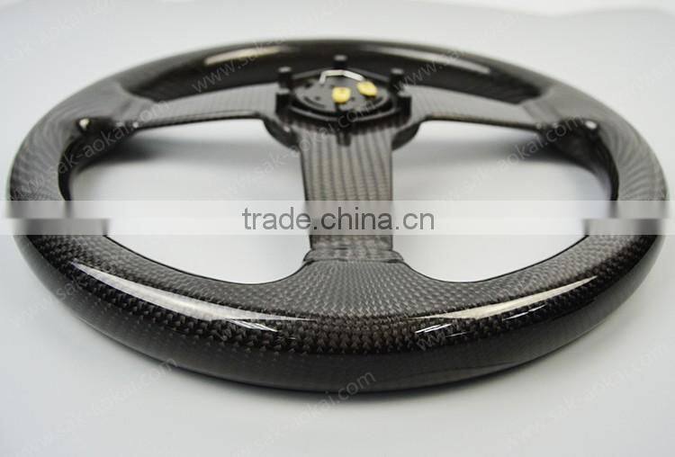 3K Twill Glossy Carbon Fiber Car Steering Wheel