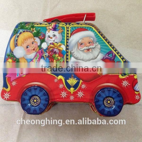 car shape tin box with handle