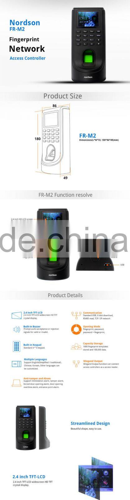 TCP/IP Network Waterproof Biometric Fingerprint access controller and RFID Door Access Control System with keypad LCD Screen