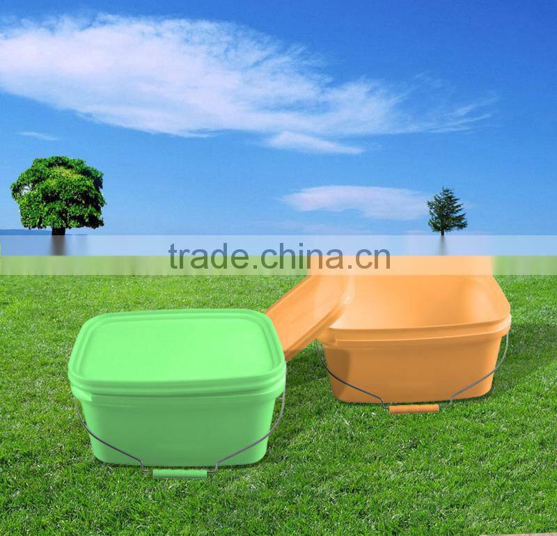 food grade 7L square plastic pail bucket water drums