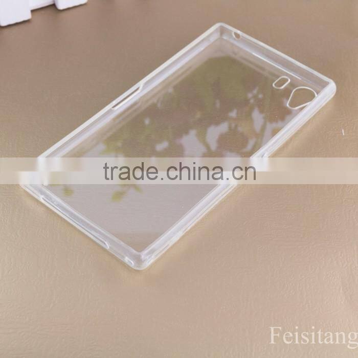 Ultra-thin transparent phone case For SONY z3 tpu+pc