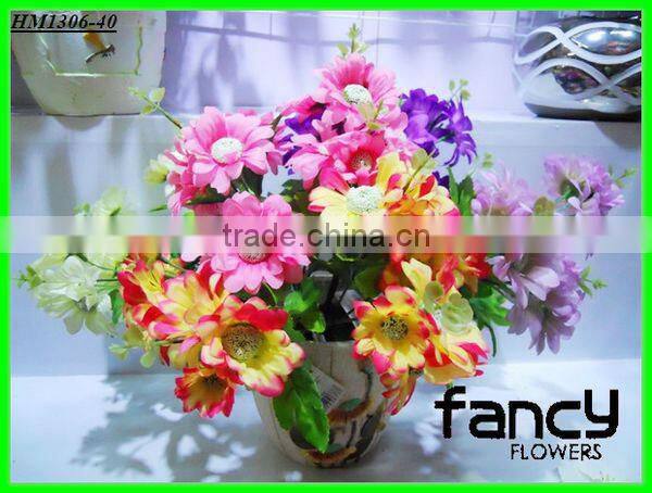 2013 hot sale colorful silk gerbera daisy flower arrangement