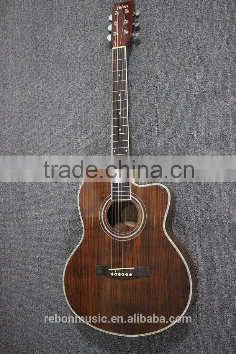 39 size all walnut wood acoustic electric guitar with fishman EQ