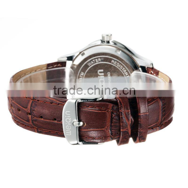 Classic design men's stainless steel leather watches