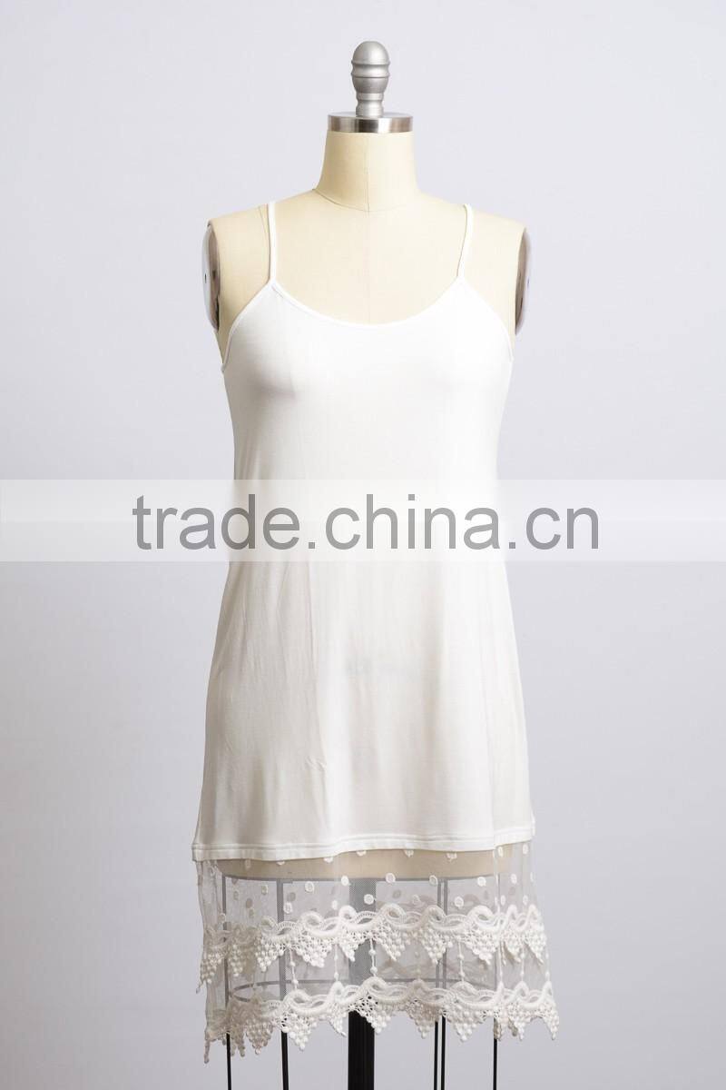 Latest Design Adjustable Strap Girls Dress Elastic Lace Slip Dress Extenders