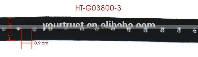 Silver Gold Gunmetal Dome Stud Black Velvet Beaded Trimming