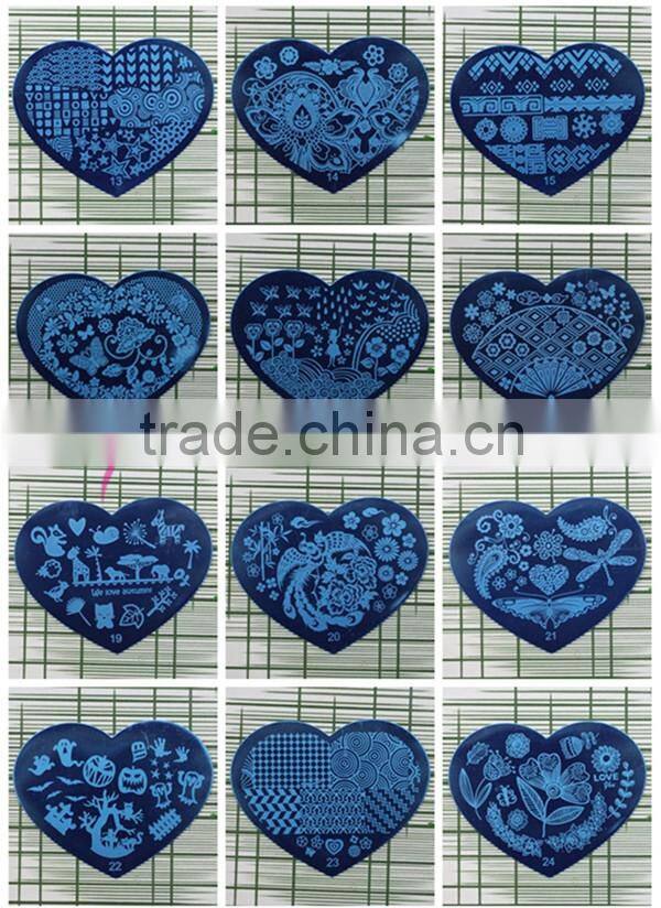 Heart Shape 28styles DIY Polish Beauty Charm Nail Stamp Stamping Plates 3d Nail Art Templates Stencils