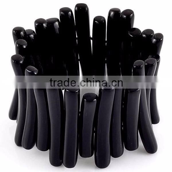 Eco-friendly blue lacquer and white water buffalo horn bracelets