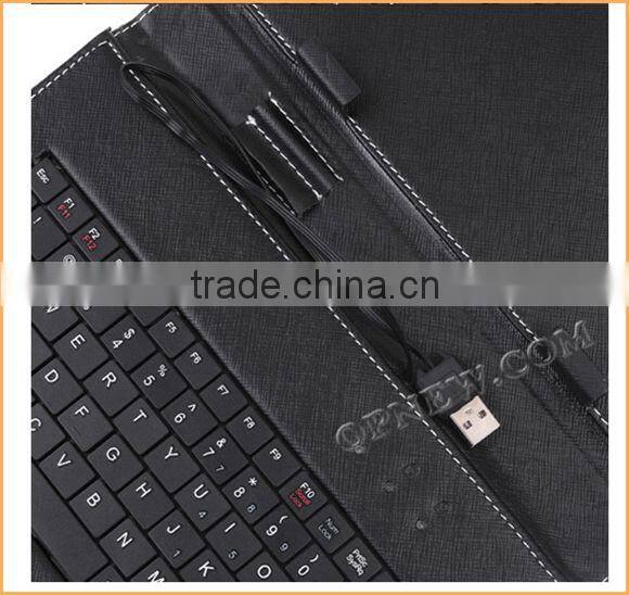 9.7" Keyboard Leather Cover Case QWERTY USB/mini USB/Micro Bracket Bag for 9.7" Tablet PC MID PDA Drop Shipping OPNEW Wholesale