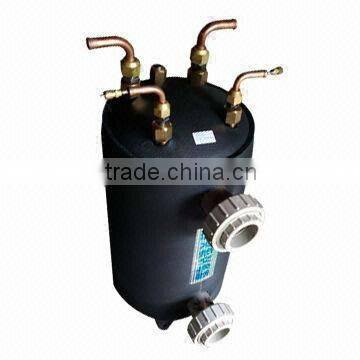 water to water Heat exchanger for swimming pool with titanium shell corrugated titanium coil