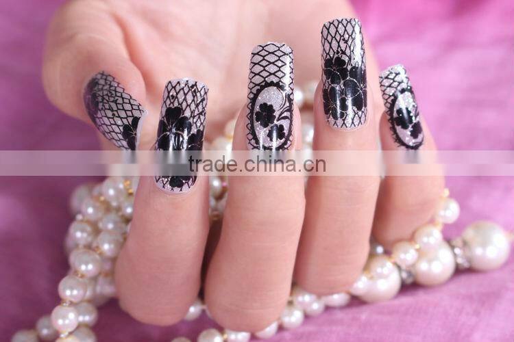Custom nail art stamping plates,nail sticker printing paper,wedding lace white nail wrap