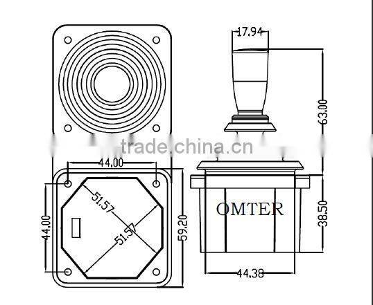 For industrial robots, medical equipment, optical instruments use two-axis joystick Hall OMH45-2A series