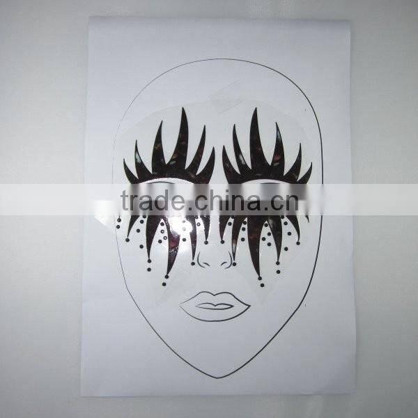 Wholesae Halloween cartoon cat whisker rhinestone temporary eye tattoos crystal eye sticker safe makeup face tattoos factory