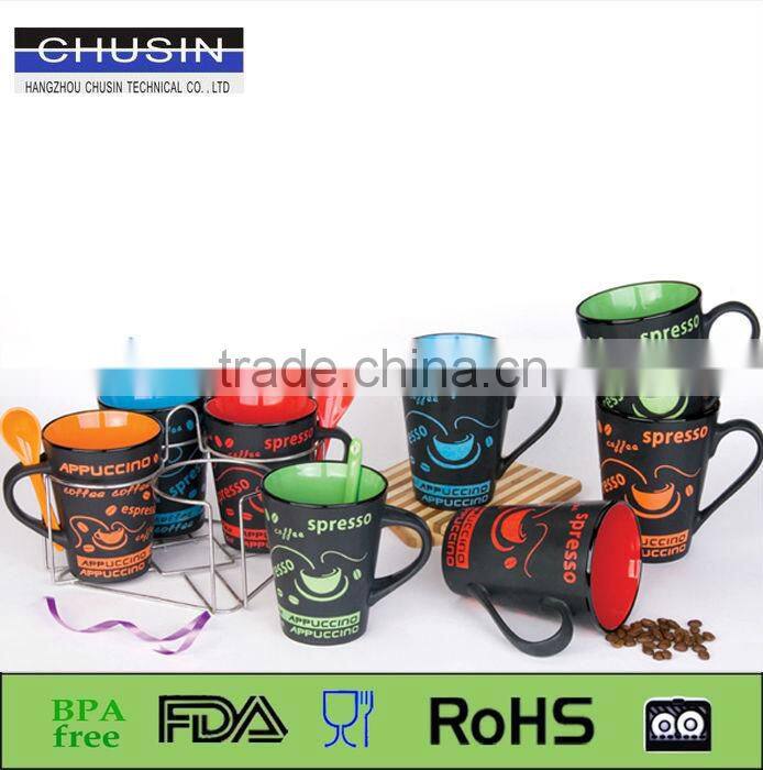 customized ceramic mug with handle in flower design