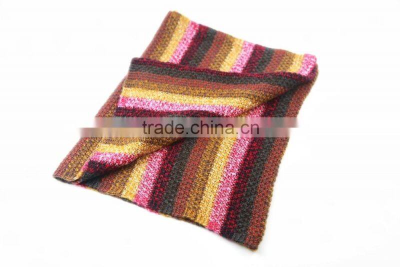 High quality new 2016 autumn and winter colorful acrylic stripe fashion warm scarf female