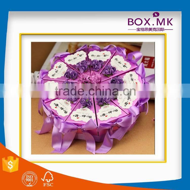 New Design Hot Sale Good Quality Wholesale Ribbon Round Wedding Favor Box Gold