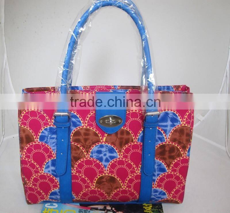 2016 High Quality African fabric handbag wax print bag
