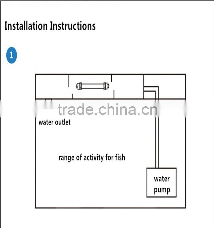 Quartz tube 254nm uvc aquarium filter 15W led uv germicidal lamp