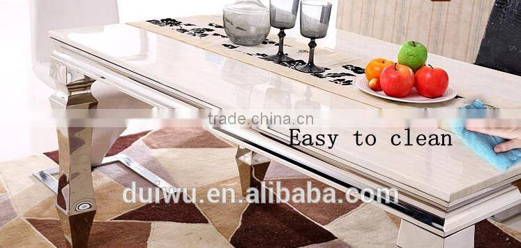 Modern dining room furniture strong natural marble dining table set with 6 chairs
