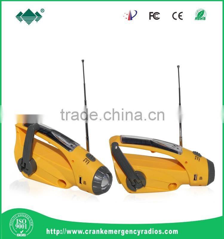 Hand Crank All-Purpose LED Flashlight Recharge flashlight Hand solar flashlight