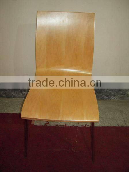 2013 New modern bent wood chair for restaurant chrome legs - YL9003