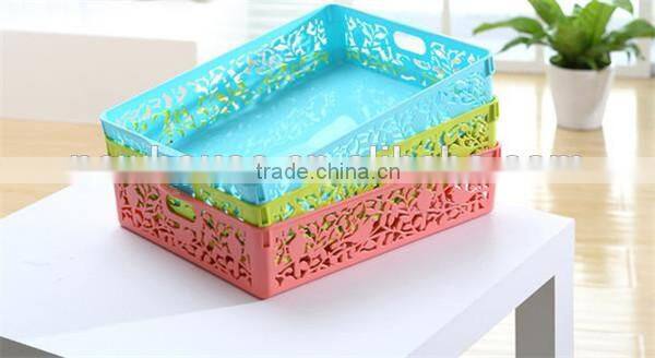 Colorful Plastic Hollowed-out Storage Basket