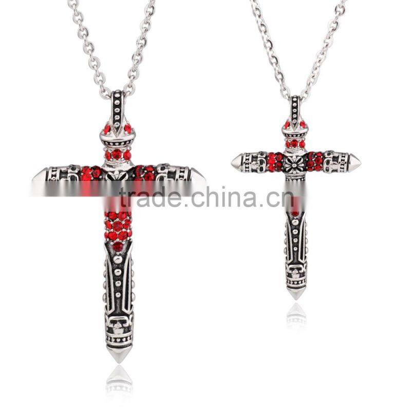 Fashion Stock Stainless Steel Crystal Pendant With Cross Design FP50027